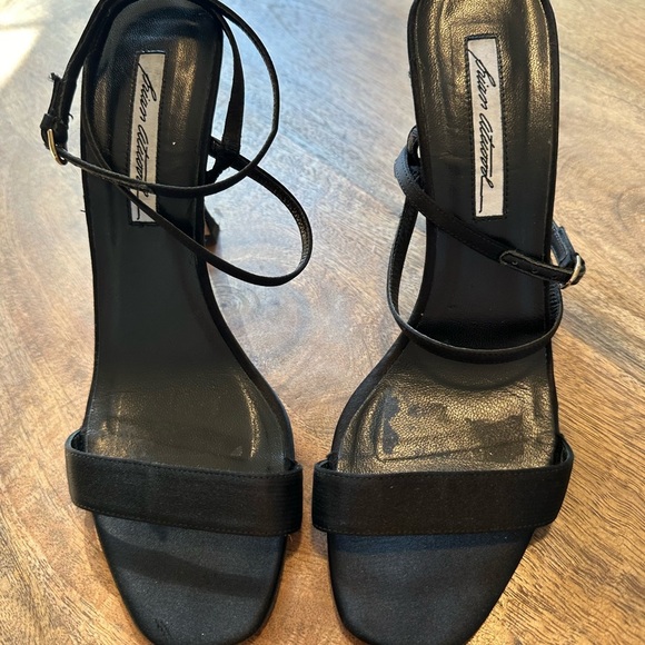 Brian Atwood Womens Strappy Heels Open Toe Stiletto Heels Career Black Size 39 - Picture 4 of 9